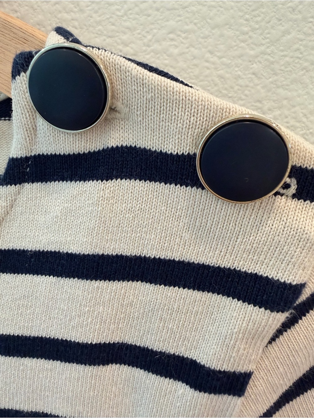 Sezane COLETTE MARINIÈRE Top in Ecru and Navy Stripes - Picture 2 of 10
